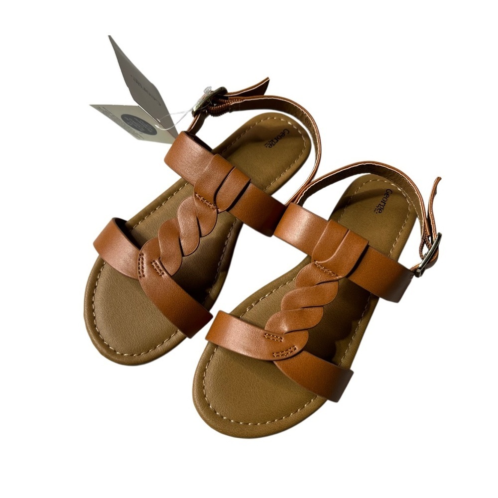 George Brown Leather Sandals with Adjustable Ankle Strapโ